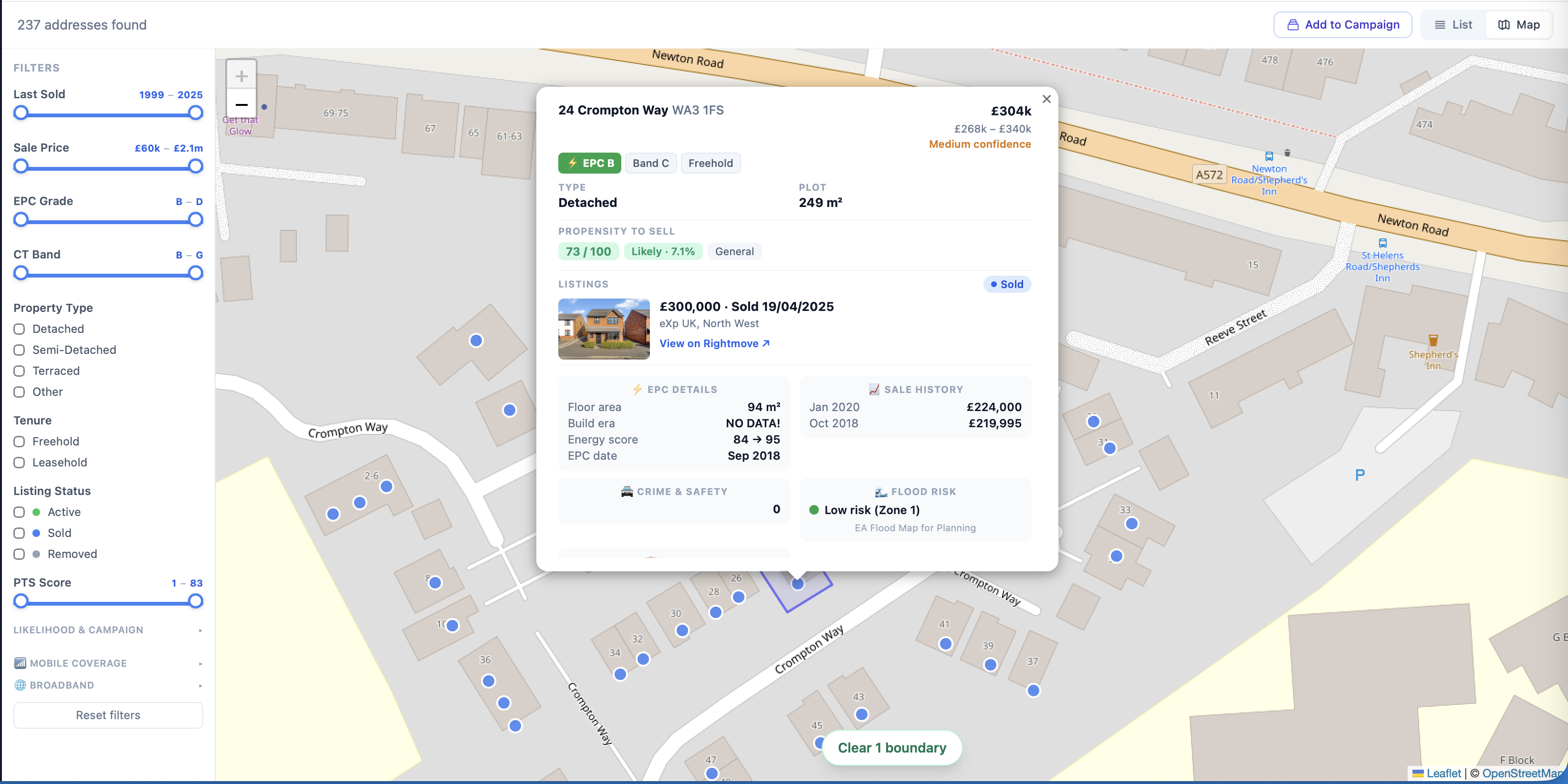 Valuation and market snapshot screen