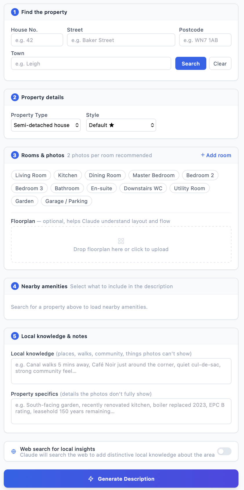 Listing writer editor
